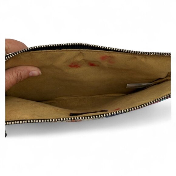 Rafé Colorful Patchwork Wristlet Clutch With Zipper & Black Strap Multicolor - Picture 4 of 6